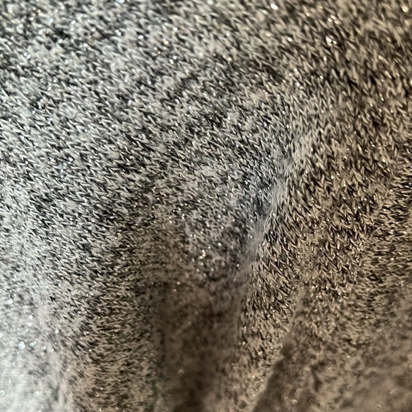 White House Black Market: Silver/Metallic Open Cardigan Sweater- L - Picture 4 of 16